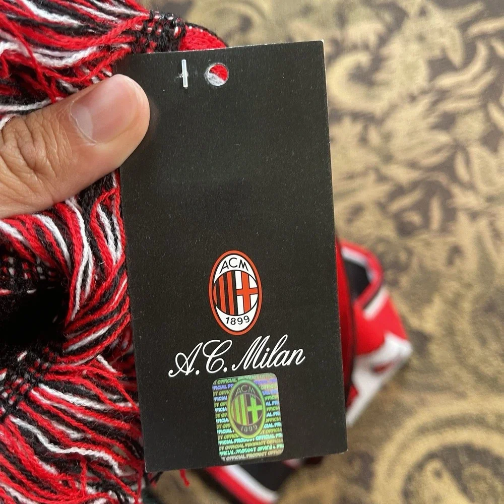 AC Milan Soccer Football Scarf Licensed New Red Black Double Sided New